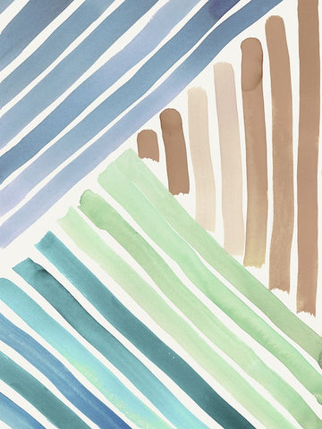 Spectral Symphony II White Modern Wood Framed Art Print with Double Matting by Reeves, Tom