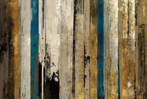 Gold Forest White Modern Wood Framed Art Print with Double Matting by Reeves, Tom
