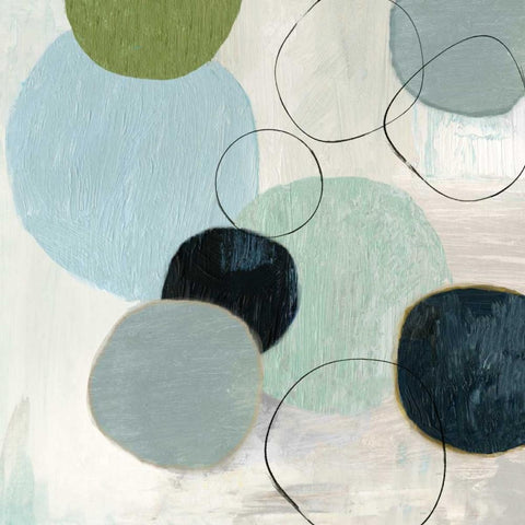 Soft Circle II Black Modern Wood Framed Art Print by Reeves, Tom