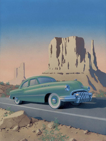 Monument Valley Black Ornate Wood Framed Art Print with Double Matting by Courtney, Richard