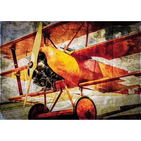 Fokker Tri Black Modern Wood Framed Art Print with Double Matting by James, Richard