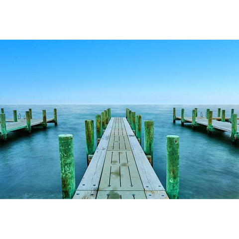 Three Piers Black Modern Wood Framed Art Print by McLoughlin, James