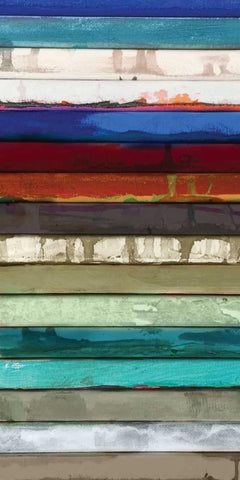 Stack I White Modern Wood Framed Art Print with Double Matting by Palmer, Ruth