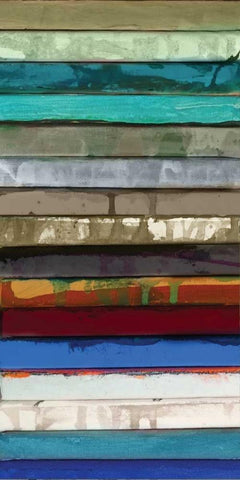 Stack II White Modern Wood Framed Art Print with Double Matting by Palmer, Ruth