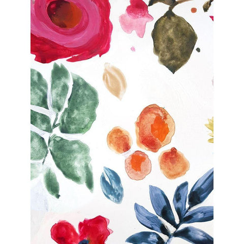 Voice of Flowers I Black Modern Wood Framed Art Print by Palmer, Ruth