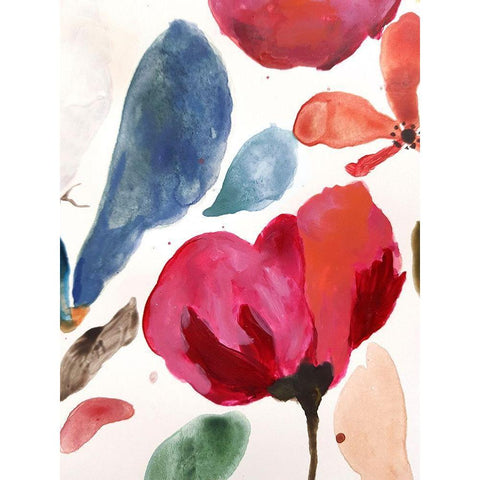 Voice of Flowers II White Modern Wood Framed Art Print by Palmer, Ruth