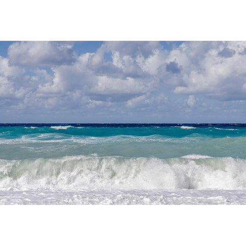Crashing Blue Waves Black Modern Wood Framed Art Print by Silver, Richard