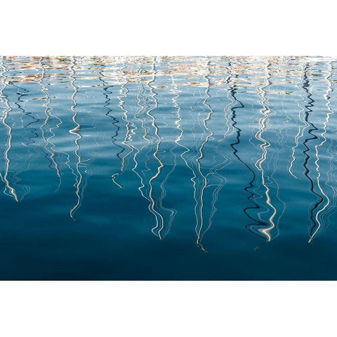 Boat Sails Reflections  White Modern Wood Framed Art Print by Silver, Richard