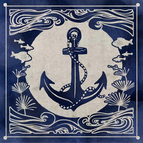 Ink Anchor Gold Ornate Wood Framed Art Print with Double Matting by Selkirk, Edward