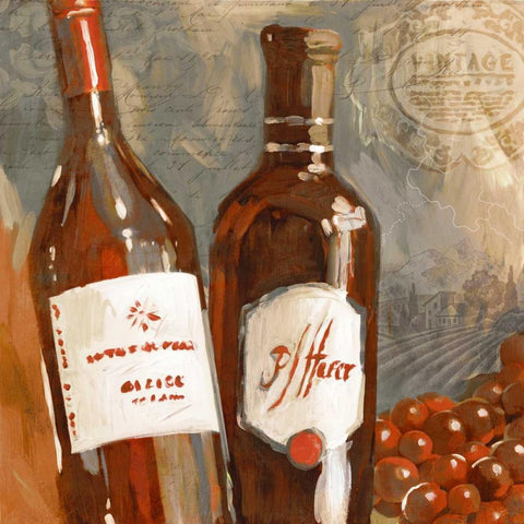 Red Wine I White Modern Wood Framed Art Print with Double Matting by Selkirk, Edward