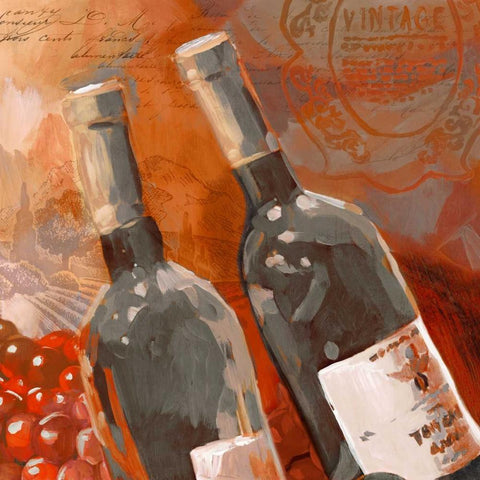 Red Wine II White Modern Wood Framed Art Print with Double Matting by Selkirk, Edward