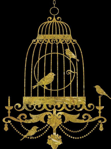 Decekled Gold II Black Ornate Wood Framed Art Print with Double Matting by Selkirk, Edward