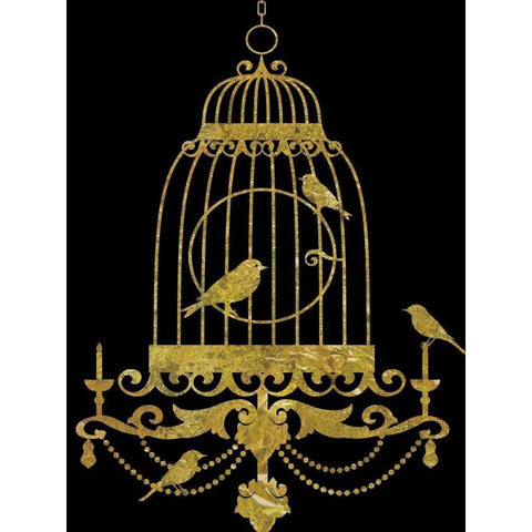 Decekled Gold II Black Modern Wood Framed Art Print with Double Matting by Selkirk, Edward