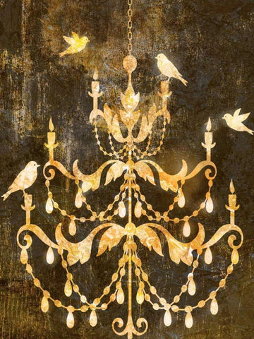 Deco Gold Distress I Black Ornate Wood Framed Art Print with Double Matting by Selkirk, Edward