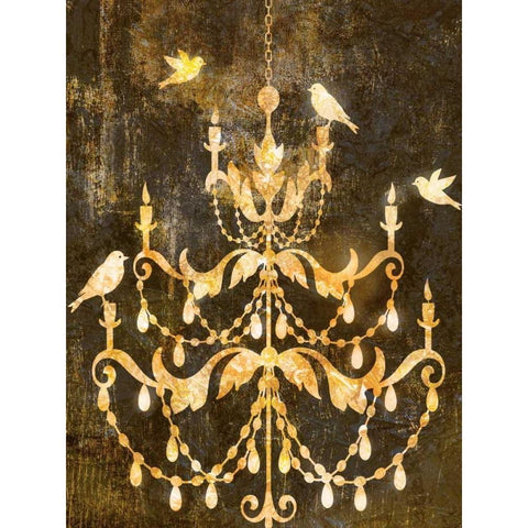 Deco Gold Distress I Black Modern Wood Framed Art Print by Selkirk, Edward