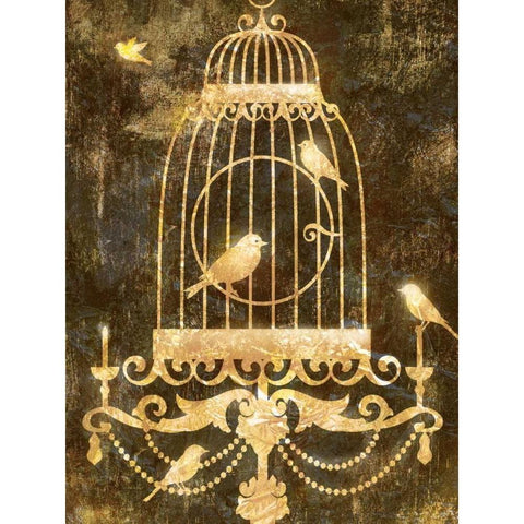 Deco Gold Distress II Black Modern Wood Framed Art Print by Selkirk, Edward