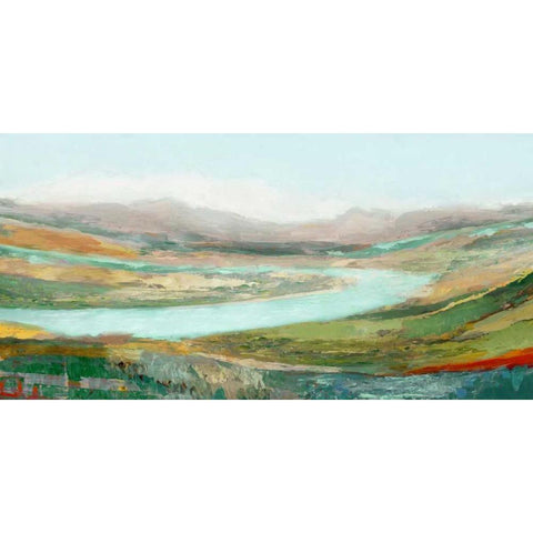 Aerial Landscape Black Modern Wood Framed Art Print by Selkirk, Edward