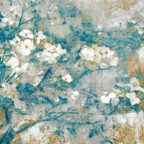 Golden Dogwood II White Modern Wood Framed Art Print with Double Matting by Selkirk, Edward