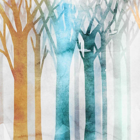 Dancing Tress III White Modern Wood Framed Art Print by Selkirk, Edward