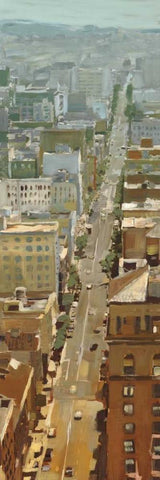 San Fran Cityscape I White Modern Wood Framed Art Print with Double Matting by Selkirk, Edward