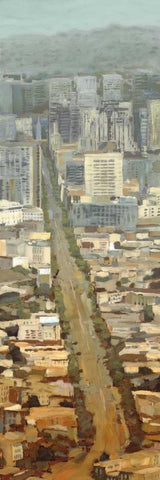 San Fran Cityscape II Black Ornate Wood Framed Art Print with Double Matting by Selkirk, Edward