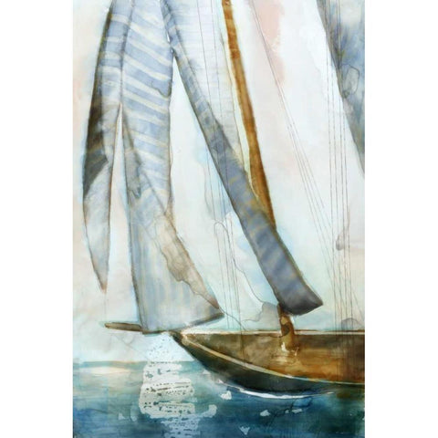 Sailboat Blues I White Modern Wood Framed Art Print by Selkirk, Edward