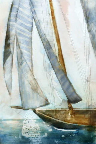 Sailboat Blues I Black Ornate Wood Framed Art Print with Double Matting by Selkirk, Edward