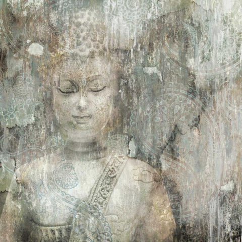 Buddha  White Modern Wood Framed Art Print with Double Matting by Selkirk, Edward