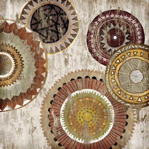 Native Circle II White Modern Wood Framed Art Print with Double Matting by Selkirk, Edward