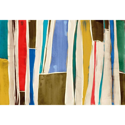 Striped Flat I Black Modern Wood Framed Art Print with Double Matting by Selkirk, Edward