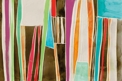 Striped Flat II Black Ornate Wood Framed Art Print with Double Matting by Selkirk, Edward