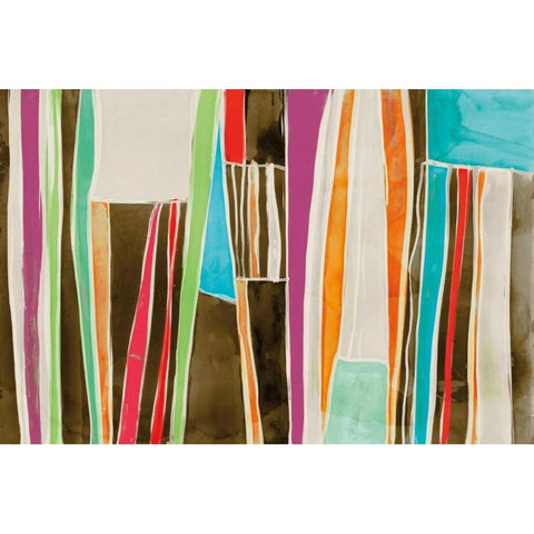 Striped Flat II Black Modern Wood Framed Art Print with Double Matting by Selkirk, Edward