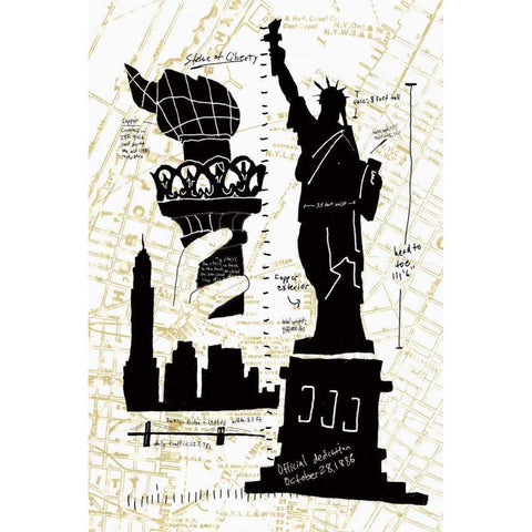 NY Deco II Black Modern Wood Framed Art Print by Selkirk, Edward