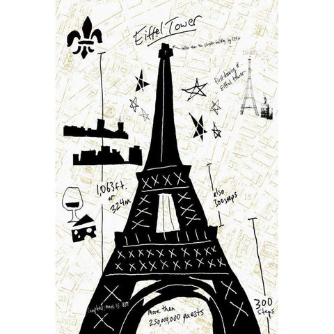 Paris Gold I Black Modern Wood Framed Art Print by Selkirk, Edward