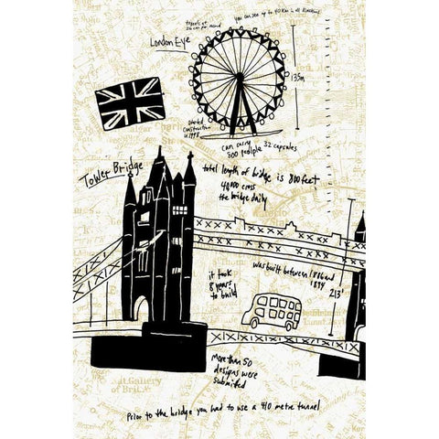 London Gold I White Modern Wood Framed Art Print by Selkirk, Edward