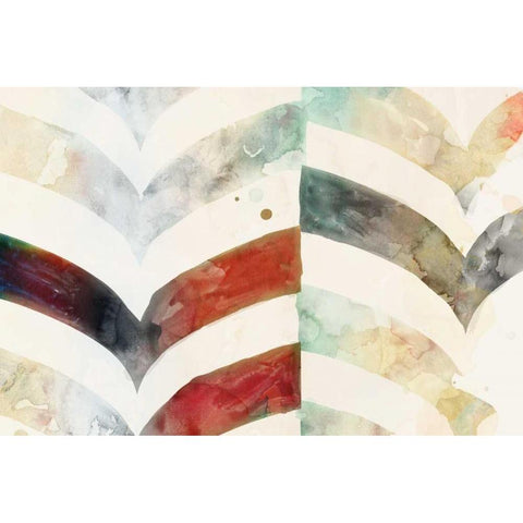 Chevron Evening Black Modern Wood Framed Art Print with Double Matting by Selkirk, Edward