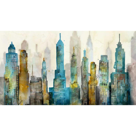 City Sky White Modern Wood Framed Art Print by Selkirk, Edward