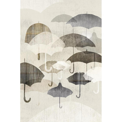 Umbrella Rain II Gold Ornate Wood Framed Art Print with Double Matting by Selkirk, Edward