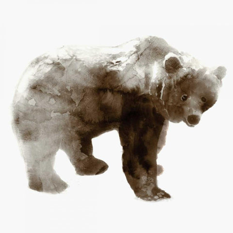 Bear Gold Ornate Wood Framed Art Print with Double Matting by Selkirk, Edward