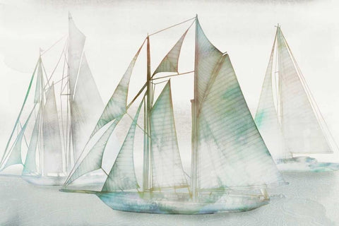 Glide I White Modern Wood Framed Art Print with Double Matting by Selkirk, Edward