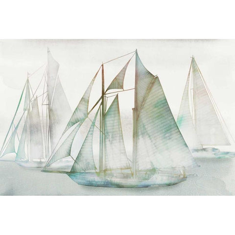 Glide I Black Modern Wood Framed Art Print with Double Matting by Selkirk, Edward