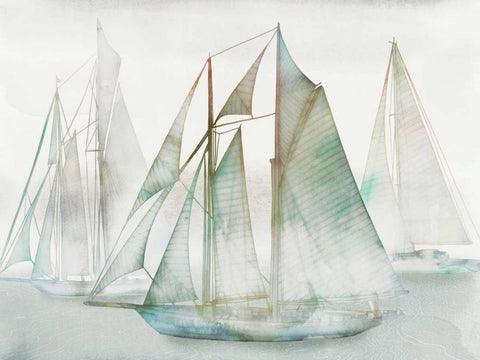 Glide I-Extended White Modern Wood Framed Art Print with Double Matting by Selkirk, Edward