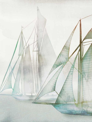 Glide II White Modern Wood Framed Art Print with Double Matting by Selkirk, Edward