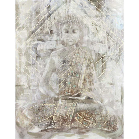 Ivory Buddha Gold Ornate Wood Framed Art Print with Double Matting by Selkirk, Edward