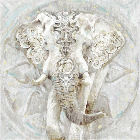 Ivory Elephant I Gold Ornate Wood Framed Art Print with Double Matting by Selkirk, Edward