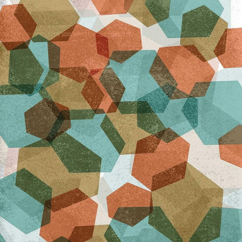 Hexagon Composition I Black Modern Wood Framed Art Print with Double Matting by Selkirk, Edward