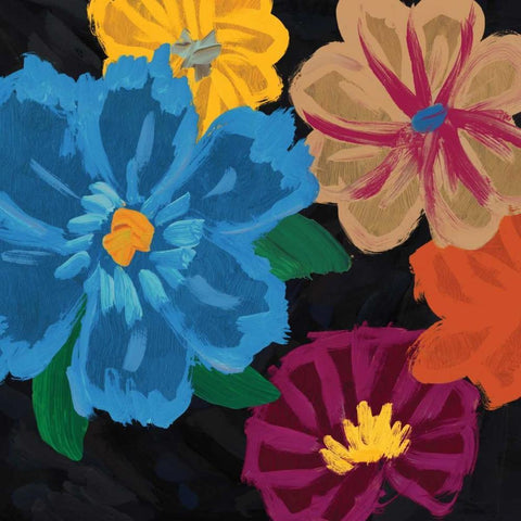 Budding Flowers II Black Modern Wood Framed Art Print with Double Matting by Selkirk, Edward