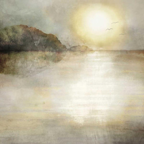 Misty Sea Black Modern Wood Framed Art Print by Selkirk, Edward