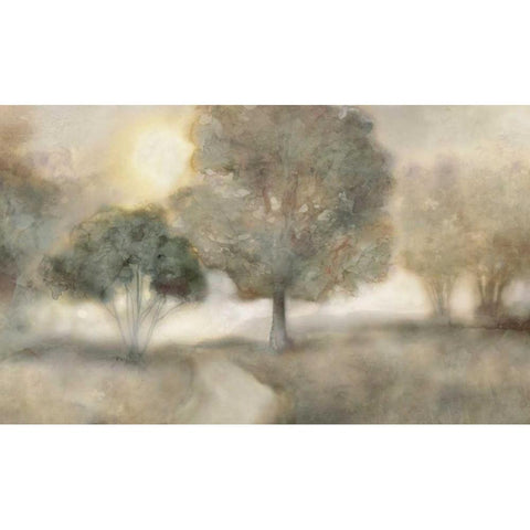 Foggy Field Black Modern Wood Framed Art Print with Double Matting by Selkirk, Edward