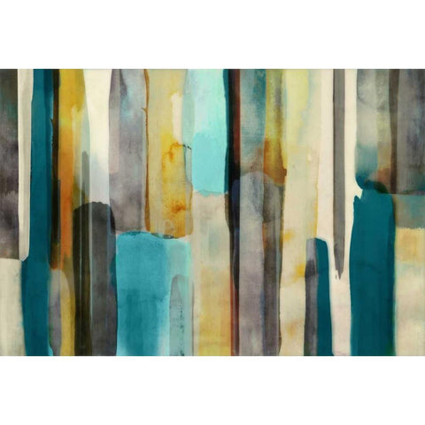 Woven in Teal - Mini Gold Ornate Wood Framed Art Print with Double Matting by Selkirk, Edward